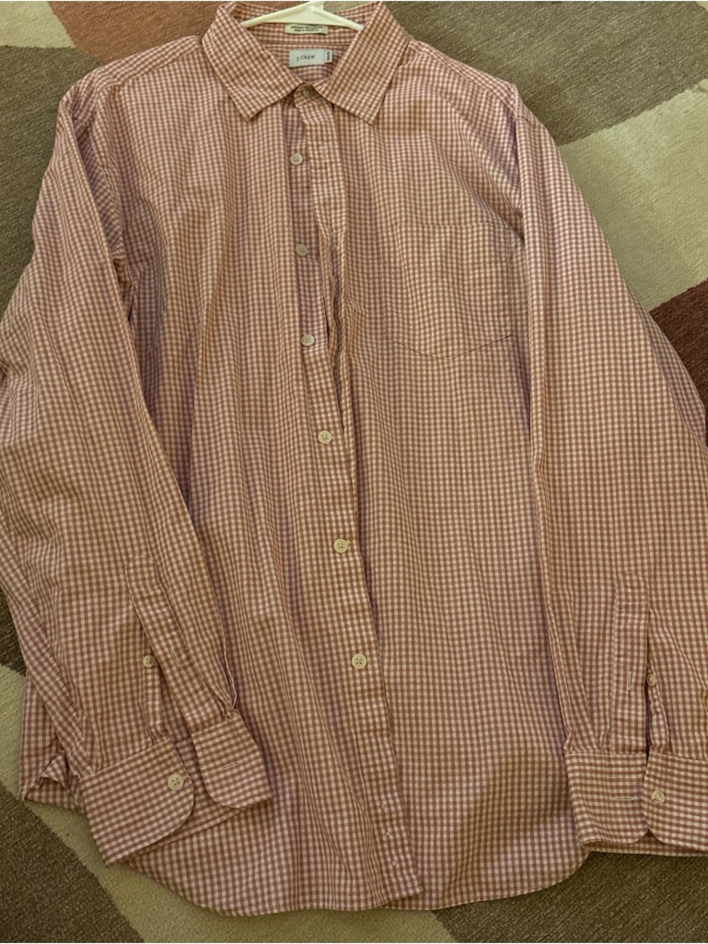J. Crew Pink Gingham Long-Sleeve Button-Up Shirt